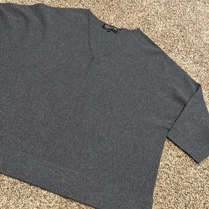 Cashmere Jones New York Collection gray 0X v-neck 3/4 slv sweater
